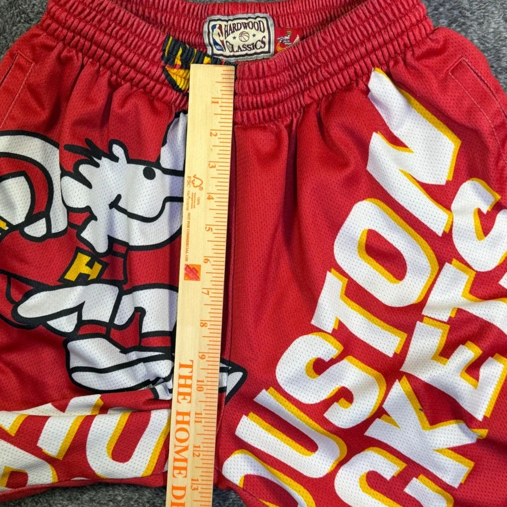 Mitchell & Ness Houston Rockets Shorts‎ Mens Medium Red Hardwood Classics Rare